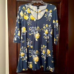 Women’s Blue Floral Print Dress